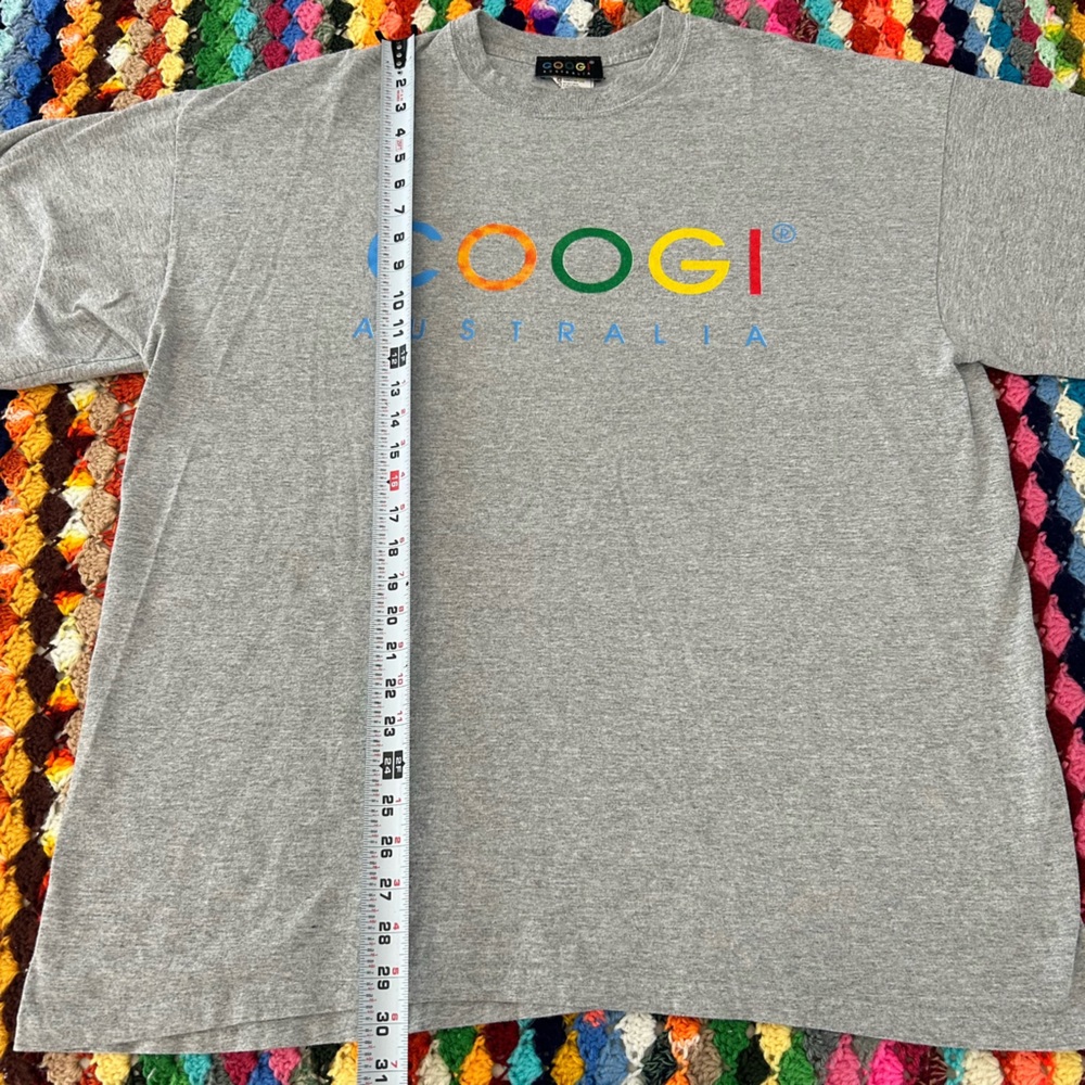Vintage COOGI Australia USA Made Heather Rainbow Multi Logo Tee Unisex 9… - Picture 9 of 12